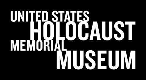 In white text of various sized, "United States Holocaust Memorial Museum," on a black background 